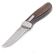 Нож складной с кнопкой "ФЛИНТ", сталь 40X13, 55HRC, чехол, арт. SA502