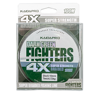 Шнур плетеный KAIDA PRO "Fighters" 100 метров, 4-х жильный, темно-зеленый