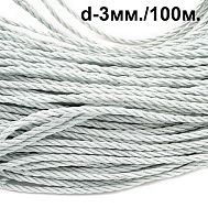 Канат 3-х прядный полистиловый (ПСТ), d-3мм, 100м.