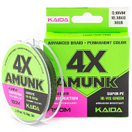 Шнур плетеный KAIDA "AMUNK" 150 метров, 4-х жильный, темно-зеленый