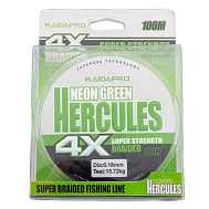 Шнур плетеный KAIDA PRO "Hercules" 100 метров, 4-х жильный, диаметр 0,14 мм., тест 14,6 кг.