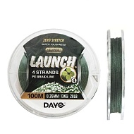 Шнур плетеный DAYO "Launch" 100 метров, 4-х жильный, зеленый