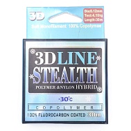 Леска "3D Line Stealth" Fluorocarbon, 30 м, диаметр 0,20 мм, 9,56 кг