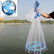 Кастинговая сеть с большим кольцом (американский тип), диаметр 4,5 метра, леска (арт. SL45)